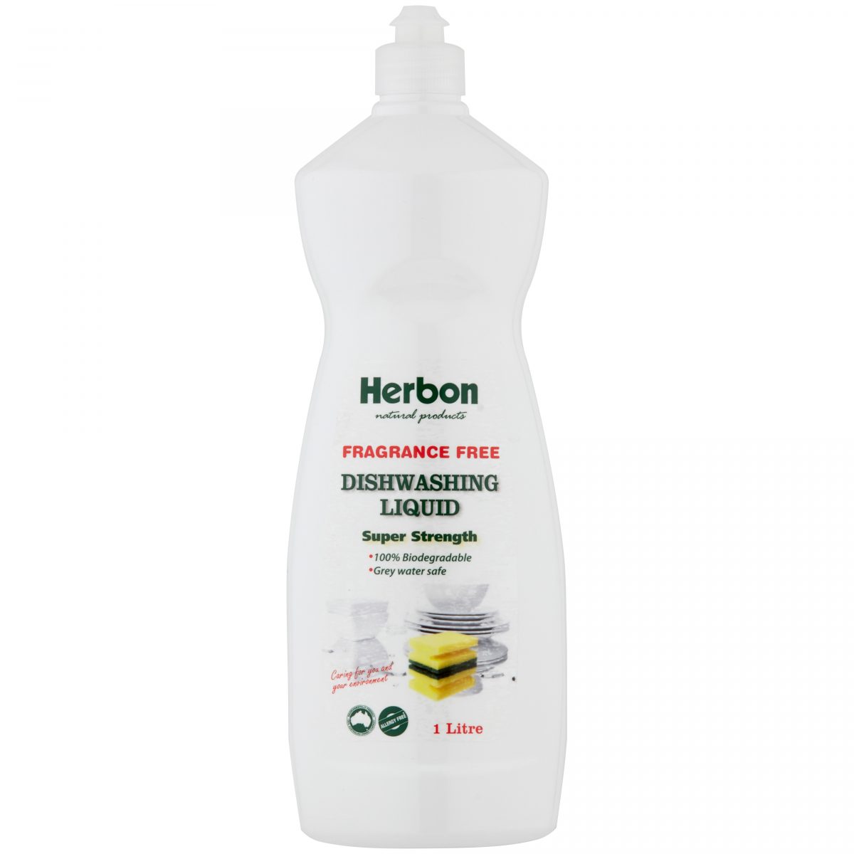 Dishwashing Liquid 1Lt Fragrance Free Herbon Natural Products